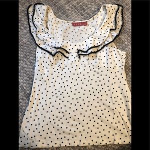 Elle black and white polka dot  top